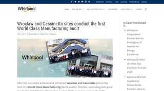 
                            5. Wroclaw and Cassinetta sites conduct the first World Class ...