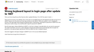 Wrong keyboard layout in login page after update to 1607 ...