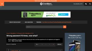 
                            2. Wrong password 10 times, now what? - BlackBerry Forums at ...