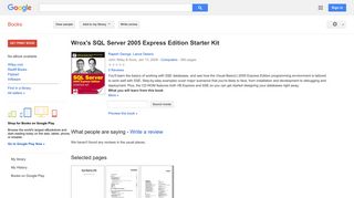 
                            11. Wrox's SQL Server 2005 Express Edition Starter Kit - Google बुक के परिणाम