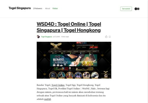 
                            8. WSD4D : Togel Online | Togel Singapura | Togel Hongkong - Medium