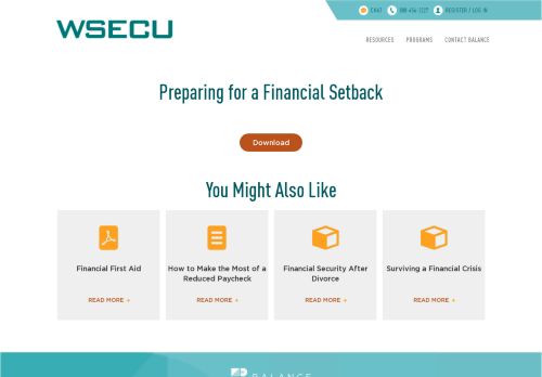 
                            7. WSECU Resource: Preparing for a Financial Setback