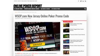 
                            13. WSOP.com NJ Online Poker Site — Promo Code & Review 2019