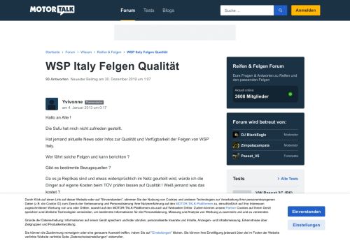 
                            5. WSP Italy Felgen Qualität : Reifen & Felgen - Motor-Talk