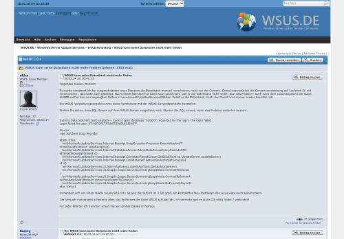 
                            4. WSUS.DE - WSUS kann seine Datenbank nicht mehr finden