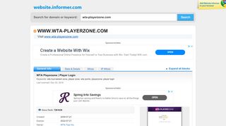 
                            9. wta-playerzone.com at WI. WTA Playerzone | Player Login