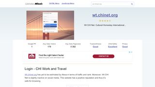 
                            7. Wt.chinet.org website. Login - CHI Work and Travel.