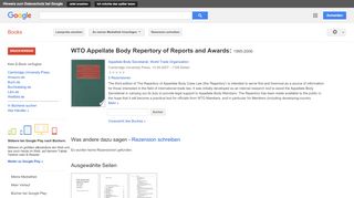 
                            6. WTO Appellate Body Repertory of Reports and Awards: 1995-2006