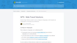 
                            7. WTS - Web Travel Solutions | Monde - Central de Ajuda