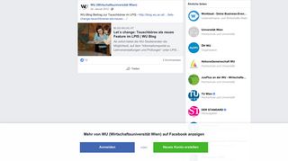 
                            7. WU-Blog Beitrag zur Tauschbörse im LPIS... - Facebook