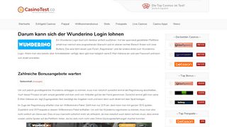 
                            7. Wunderino Casino Login - Das erwartet Spieler - CasinoTest.co