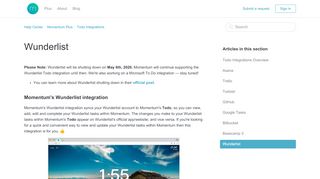 
                            8. Wunderlist – Help Center - Momentum Dashboard