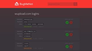 
                            3. wupload.com passwords - BugMeNot