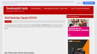 
                            3. Würth Bundesliga-Tippspiel 2018/19 – Gewinnspiele heute