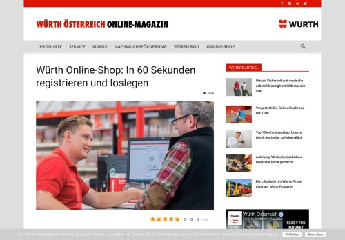 
                            5. Würth Online-Shop: In 60 Sekunden registrieren und loslegen ...