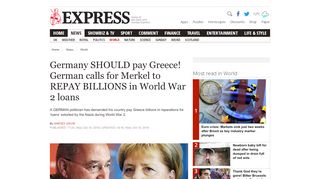 
                            13. WW2 reparations: German politician sides with GREECE and ...