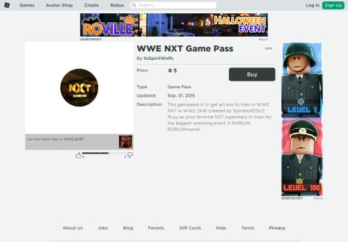 
                            13. WWE NXT Game Pass - Roblox