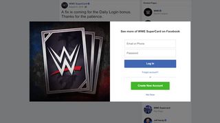 
                            8. WWE SuperCard - A fix is coming for the Daily Login bonus ...