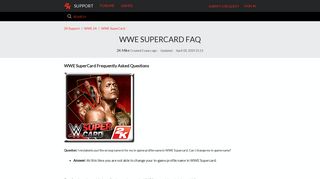 
                            3. WWE SuperCard FAQ – 2K Support