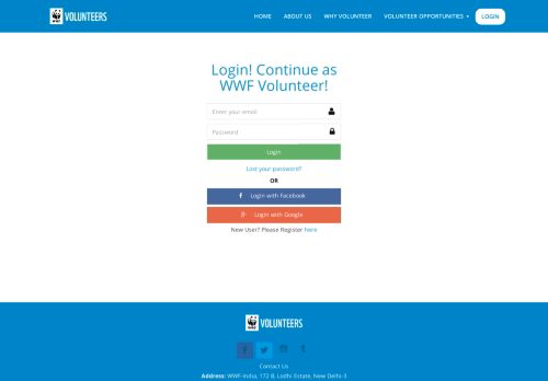 
                            1. WWF Volunteers: Login