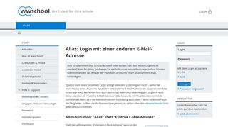 
                            1. wwschool - Alias: Login mit einer anderen E-Mail-Adresse