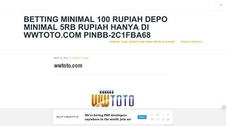 
                            7. wwtoto.com – betting minimal 100 rupiah depo minimal 5rb rupiah ...