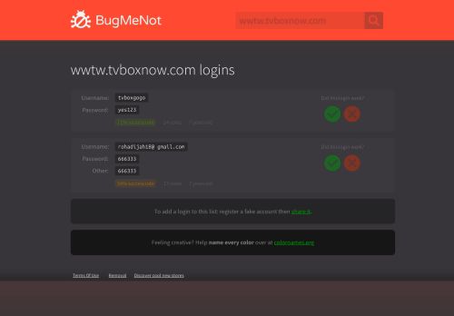 
                            5. wwtw.tvboxnow.com passwords - BugMeNot