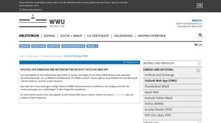 
                            4. WWUCA –mit Outlook Web App (OWA) - Universität Münster