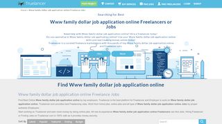 
                            8. Www family dollar job application online Freelancers or Jobs Online ...