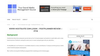 
                            10. Www Hootsuite Com Login – PostPlanner Review – 2019 | Your ...