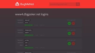 
                            7. www4.dbgpoker.net passwords - BugMeNot