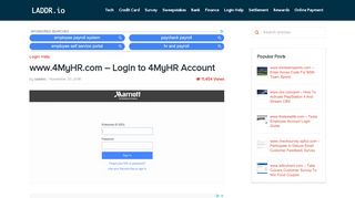 
                            6. www.4MyHR.com - Login to 4MyHR Account - Ladder Io