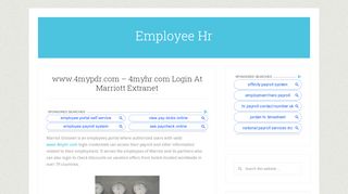 
                            5. www.4mypdr.com – 4myhr.com Login At Marriott Extranet - Employee Hr