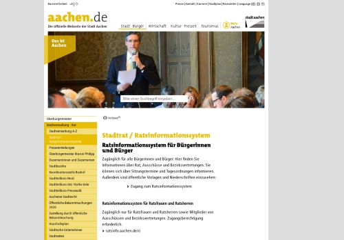 
                            2. www.aachen.de - Stadtrat / Ratsinformationssystem