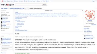 
                            5. WWW::Arbeitsagentur - Search for jobs via arbeitsagentur.de ...