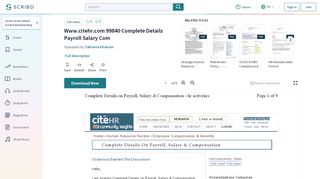 
                            2. Www.citehr.com 99840 Complete Details Payroll Salary Com | Human ...