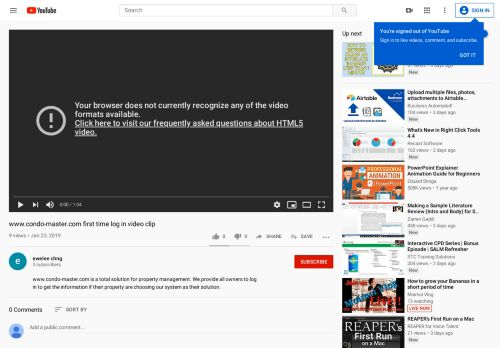 
                            5. www.condo-master.com first time log in video clip - YouTube