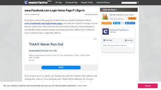 
                            7. www.Facebook.com Login Home Page P | Sign In - Computer Tips Free
