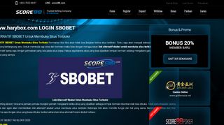 
                            7. www.harybox.com LOGIN SBOBET - Score88