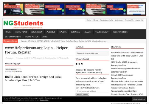 
                            5. www.Helperforum.org Login – Helper Forum, Register - NGstudents.com