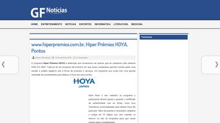 
                            5. www.hiperpremios.com.br, Hiper Prêmios HOYA, Pontos | GF Noticias