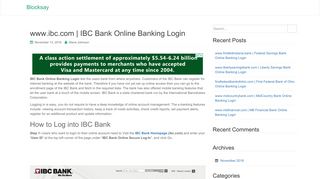 
                            11. www.ibc.com | IBC Bank Online Banking Login - Blocksay