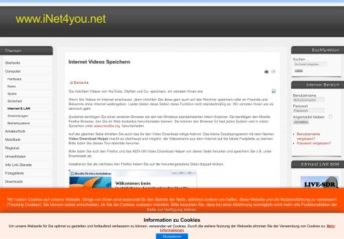 
                            10. www.iNet4you.net - Internet Videos Speichern