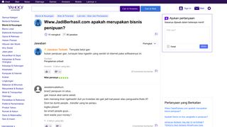 
                            6. www.JadiBerhasil.com apakah merupakan bisnis penipuan? | Yahoo Answers