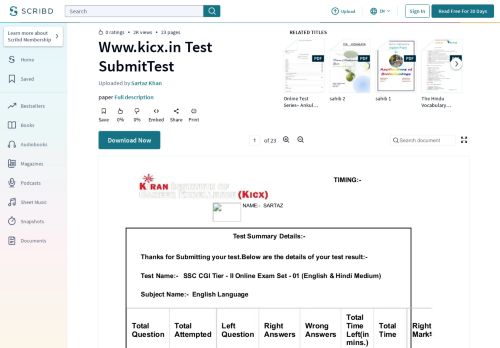 
                            8. Www.kicx.in Test SubmitTest - Scribd