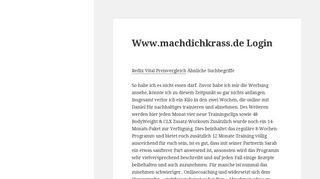 
                            7. ᐅ Www.machdichkrass.de Login in 2019 - ENDLICH Abnehmen!