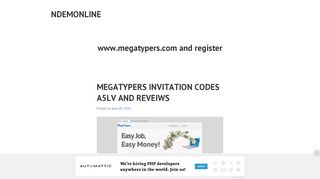 
                            12. www.megatypers.com and register – ndemonline