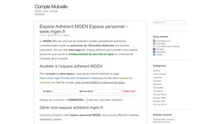 
                            9. www.mgen.fr Espace Adhérent MGEN Espace personnel