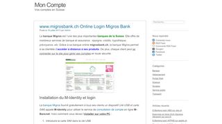 
                            13. www.migrosbank.ch Online Login Migros Bank - Mon-compte.ch