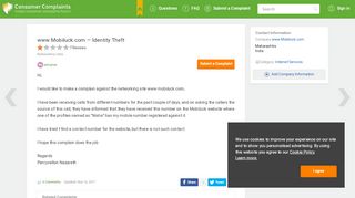 
                            5. www.Mobiluck.com — Identity Theft - Consumer Complaints